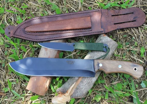 Conjunto Fr2-bushcraft Artesanal Em Carbono-cutelaria Elmo